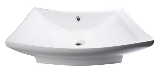EAGO BA142 28" White Rectangular Porcelain Bathroom Sink with Overflow