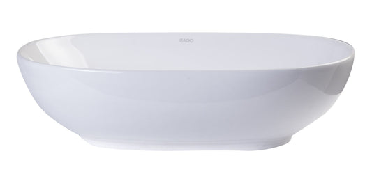 EAGO BA352 23'' White Oval Porcelain Bathroom Sink Basin without Overflow