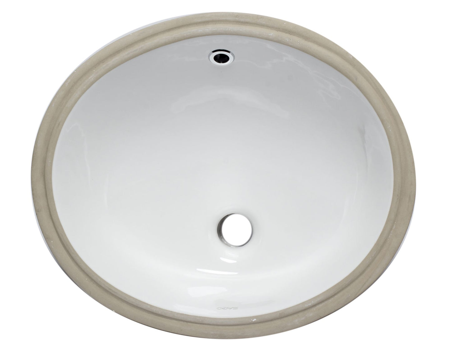EAGO BC224 White Ceramic 18"x15" Undermount Oval Bathroom Sink