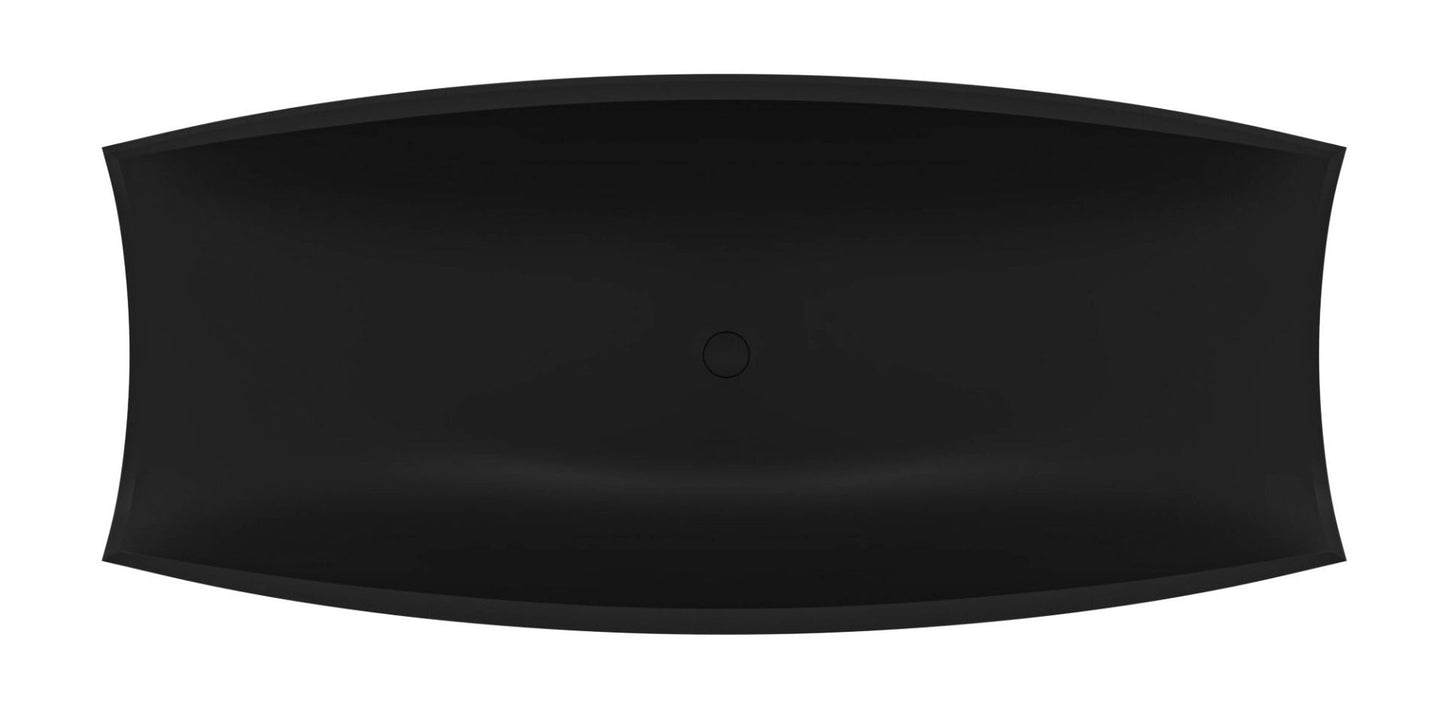 ALFI brand HammockTub2-BM Black Matte 71" Solid Surface Resin Suspended Wall Mounted Hammock Bathtub