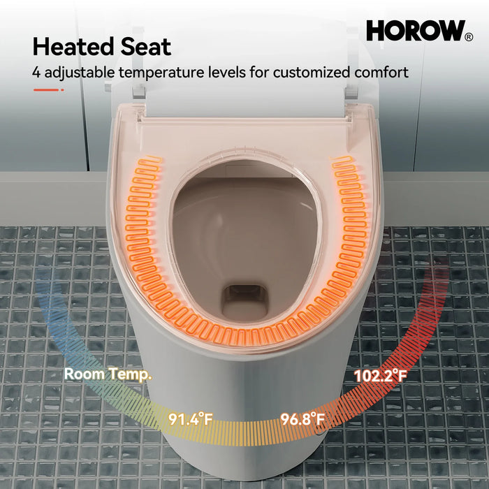 HOROW Smart Toilet With Heated Bidet Dual Flush Toilet Model T16