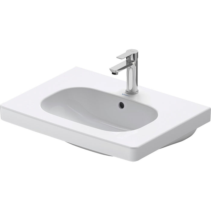 Duravit 03426500872 D-Code 25 5/8 Inch Rectangular Single Hole Wall Mounted Bathroom Sink with Overflow -duravit-03426500872-d-code-25-5-8-inch-rectangular-single-hole-wall-mounted-bathroom-sink-with-overflowl
