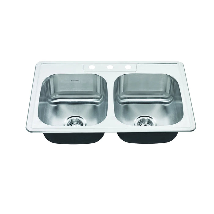 Colony® 33 x 22-Inch Stainless Steel 4-Hole Top Mount Double-Bowl ADA Kitchen Sink