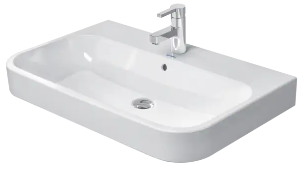 Duravit- Happy D.2 Wall Mounted Sink  31 1/2 " x 19 7/8 ", with Overflow, 1 x Faucet hole, White High Gloss