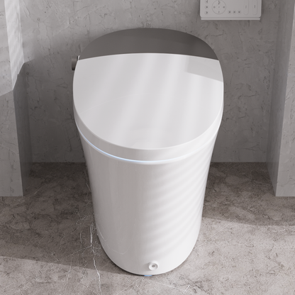 DeerValley Tankless Smart Toilet,Off-seat Auto Flush,Foot Kick Flush,Night Light,Modern Elongated Toilet with Warm Water,DV-1S0150/DV-1S0150-V3