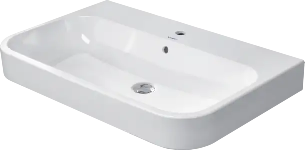 Duravit- Happy D.2 Wall Mounted Sink  31 1/2 " x 19 7/8 ", with Overflow, 3 x Faucet hole, White High Gloss