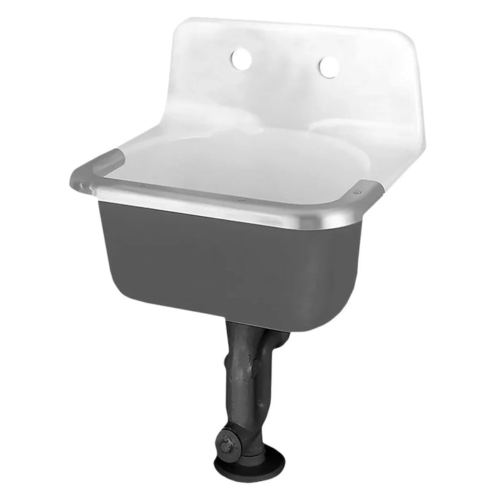 Lakewell® Wall-Hung Cast Iron Service Sink With 8-inch Faucet Holes and Rim Guard