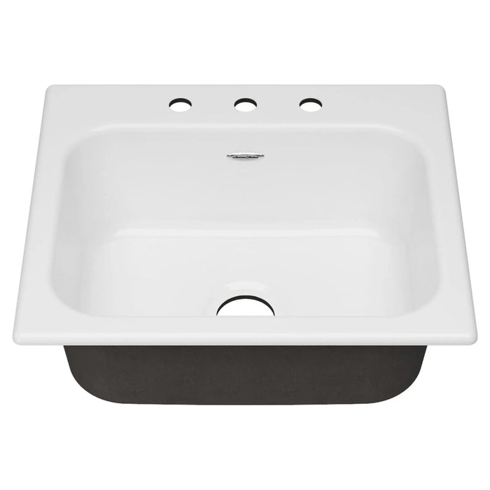 Quince 25 x 22-Inch Cast Iron 3-Hole Drop-In Single-Bowl Kitchen Sink