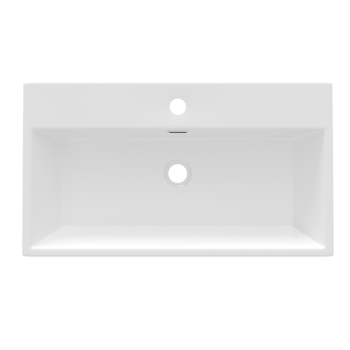 30" Rectangular Console Bathroom Sink, Single Faucet Hole