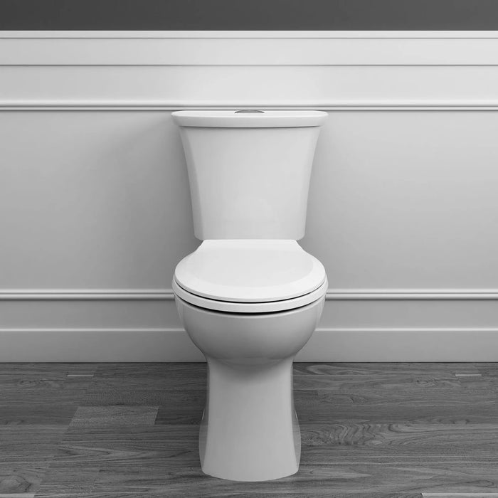 Edgemere® Two-Piece Dual Flush 1.28 gpf/4.8 Lpf and 1.0 gpf/3.8 Lpf Chair-Height Round-Front Toilet Less Seat