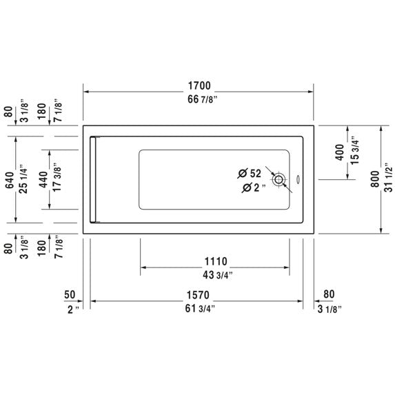 Duravit-Starck Built-in bathtub