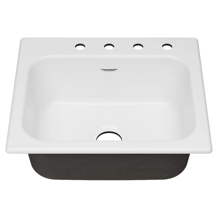 Quince 25 x 22-Inch Cast Iron 4-Hole Drop-In Single-Bowl Kitchen Sink Model: