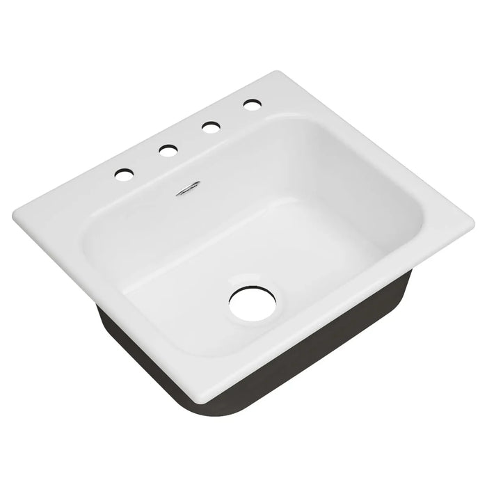 Quince 25 x 22-Inch Cast Iron 4-Hole Drop-In Single-Bowl Kitchen Sink Model: