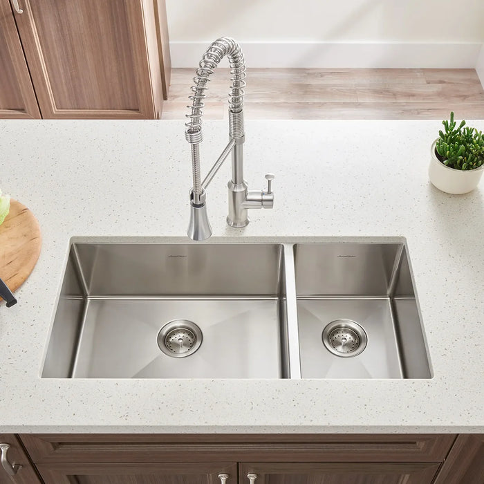 Pekoe Shop Collection Pekoe® 35 x 18-Inch Stainless Steel Undermount Double-Bowl Kitchen Sink