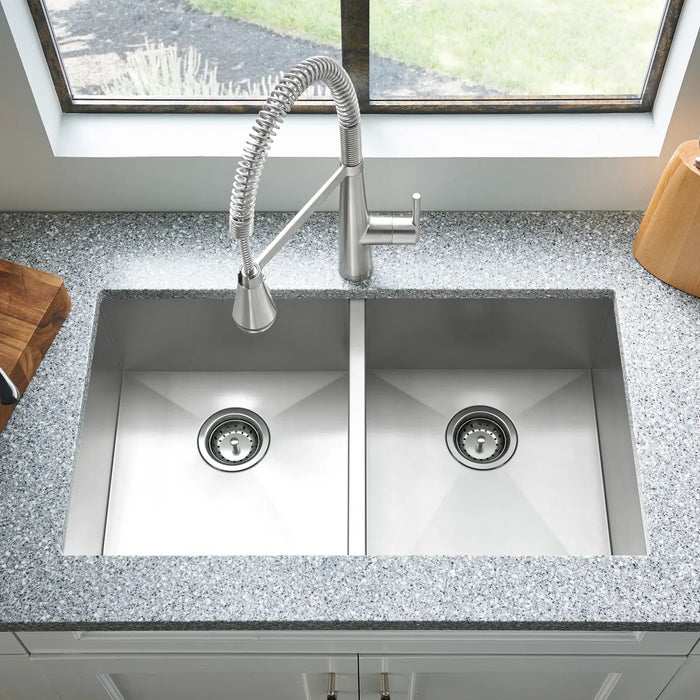 Edgewater Shop Collection Edgewater® 33 x 22-Inch Stainless Steel 1-Hole Dual Mount Double-Bowl ADA Kitchen Sink