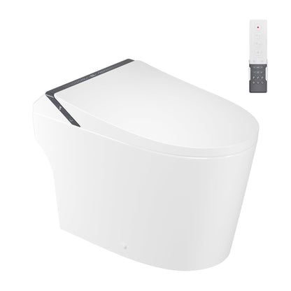Smart Bidet Toilet with Auto Flush & Foam Shield Technology Modern Tankless Smart Toilet with Bidet, Warm Air Dryer, Heated Seat & Night Light (Remote Included) - DV-1S0289 / DV-1S0289-V3
