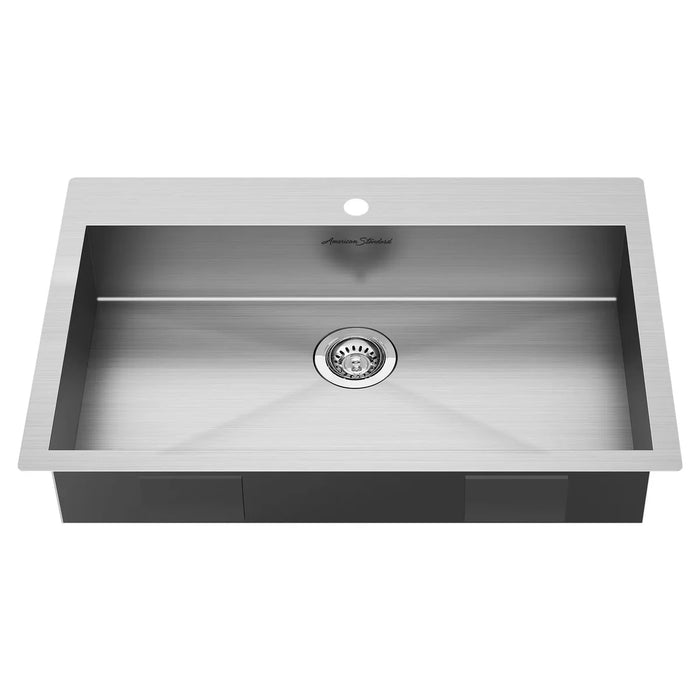 Edgewater Shop Collection Edgewater® 33 x 22-Inch Stainless Steel 1-Hole Dual Mount Single-Bowl ADA Kitchen Sink