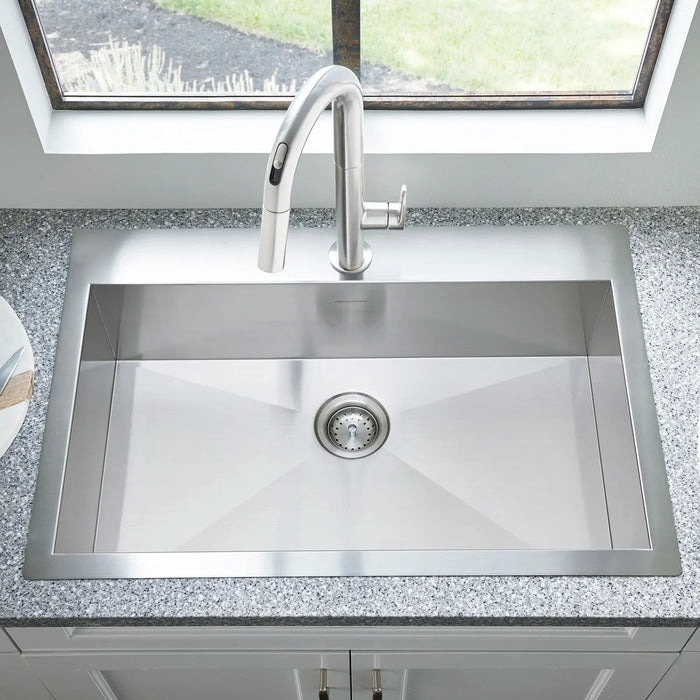Edgewater Shop Collection Edgewater® 33 x 22-Inch Stainless Steel 1-Hole Dual Mount Single-Bowl ADA Kitchen Sink