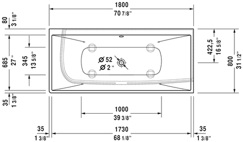 Duravit- DuraSquare Eck-Badewanne