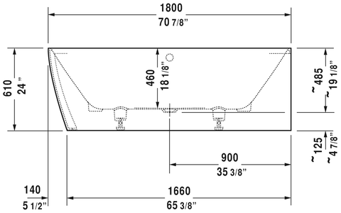 Duravit- DuraSquare Eck-Badewanne