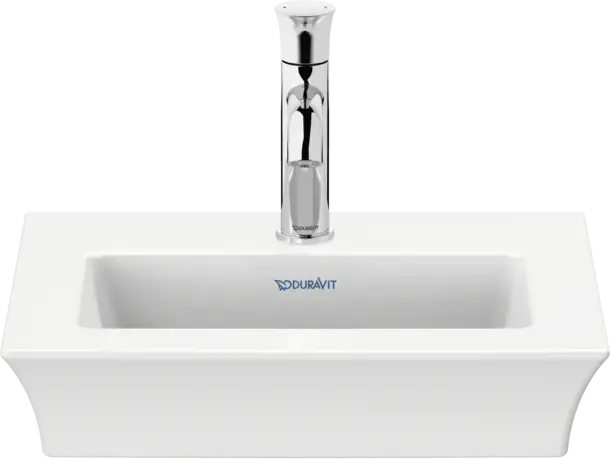 Duravit- White Tulip Wall Mounted Sink  17 3/4 " x 13 ", without Overflow, 1 x Faucet hole, White High Gloss