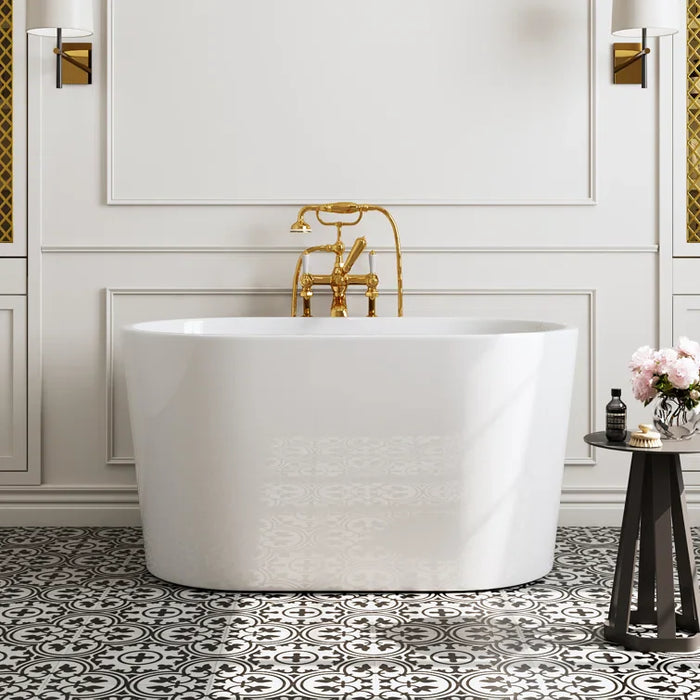 HOROW Freestanding Acrylic Bathtub 47 inch Soaking Tub Model TU47-MB-NS