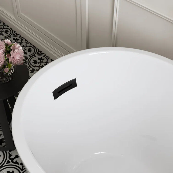 HOROW Freestanding Acrylic Bathtub 47 inch Soaking Tub Model TU47-MB-NS