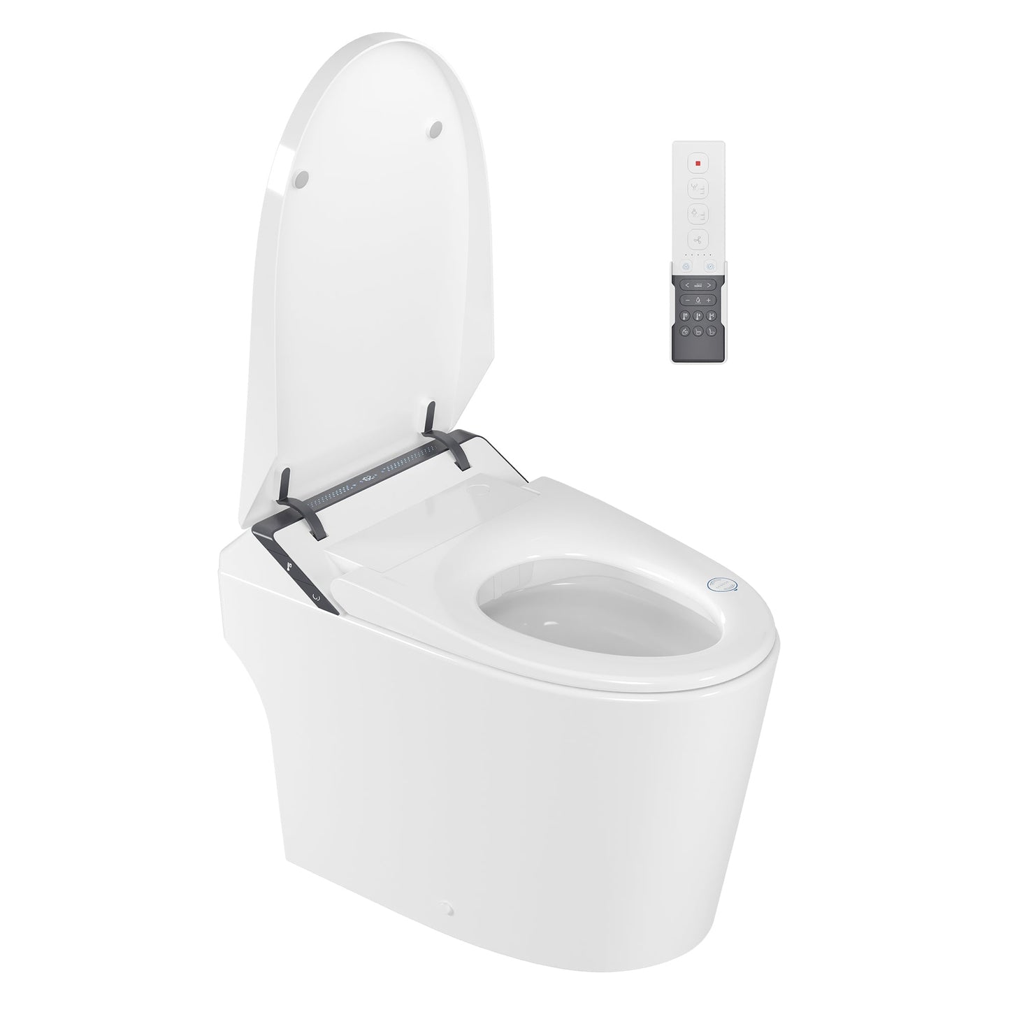 Smart Bidet Toilet with Auto Flush & Foam Shield Technology Modern Tankless Smart Toilet with Bidet, Warm Air Dryer, Heated Seat & Night Light (Remote Included) - DV-1S0289 / DV-1S0289-V3