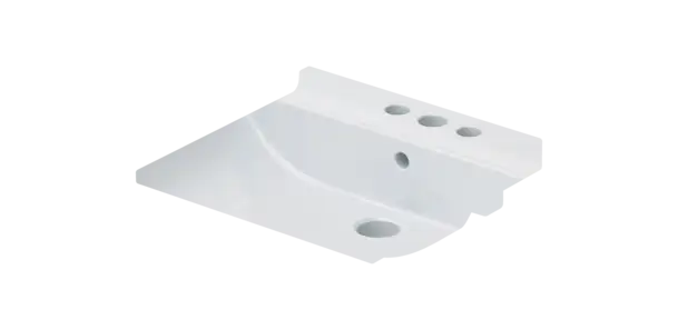 Starck 3 Wall Mounted Sink Vital  23 5/8 " x 21 1/2 ", with Overflow, 3 x Faucet hole, Barrier free, White High Gloss