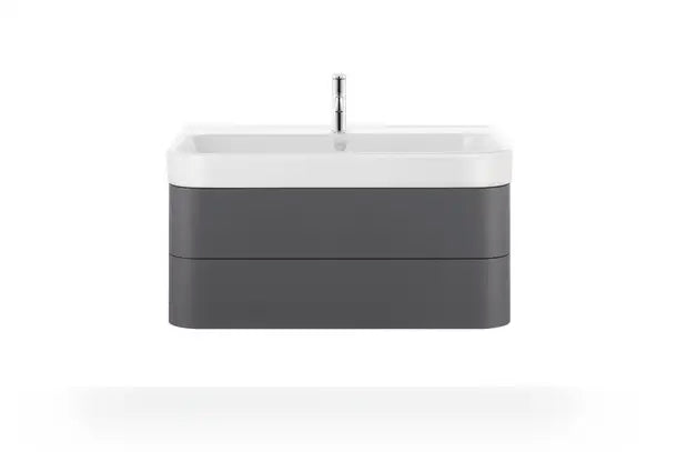 Happy D.2 Wall Mounted Sink  39 3/8 " x 19 7/8 ", with Overflow, 1 x Faucet hole, White High Gloss