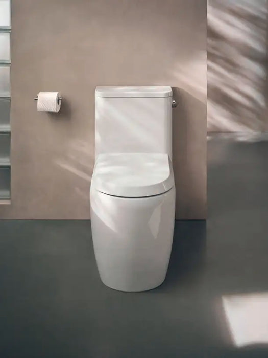 Duravit- Collection One One Piece Toilet Rimless  1.28 GPF, HygieneGlaze, Trip lever placement: Right, White High Gloss