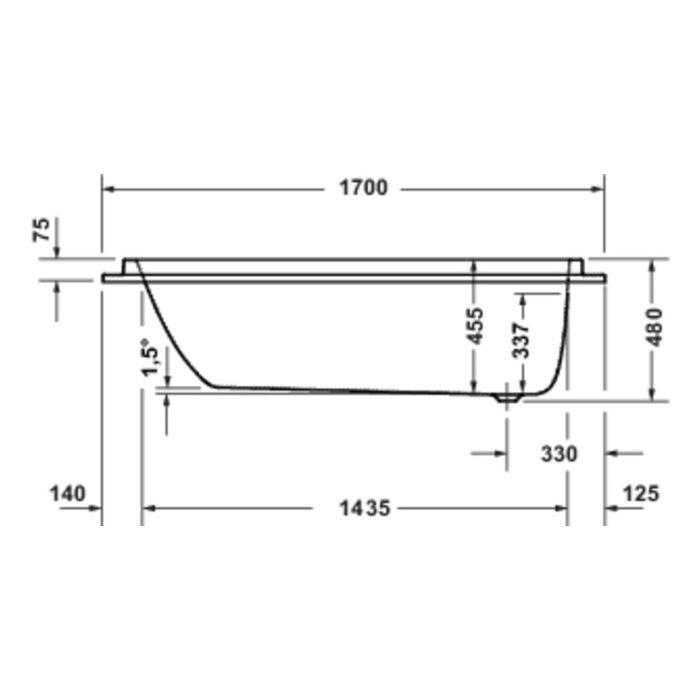 Duravit- Balcoon Built-in bathtub  66 7/8 " x 29 1/2 ", White Matte