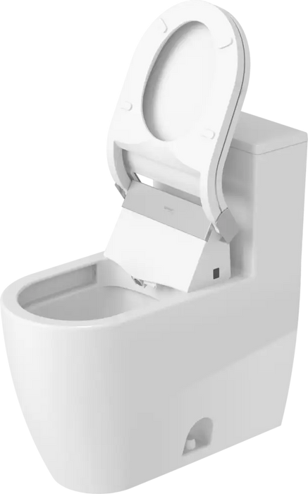 Duravit- ME by Starck One Piece Toilet Rimless Elongated  0.92/1.32 GPF, HygieneGlaze, Trip lever placement: Top, White High Gloss