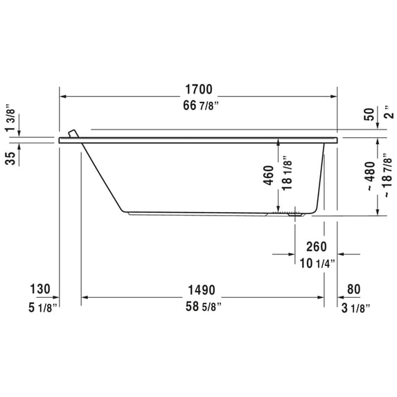 Duravit-Starck Built-in bathtub