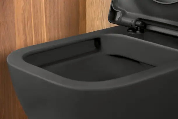 Duravit- Happy D.2 Wall Mounted Toilet Rimless  1.6 GPF, DuraShield, Anthracite Matte