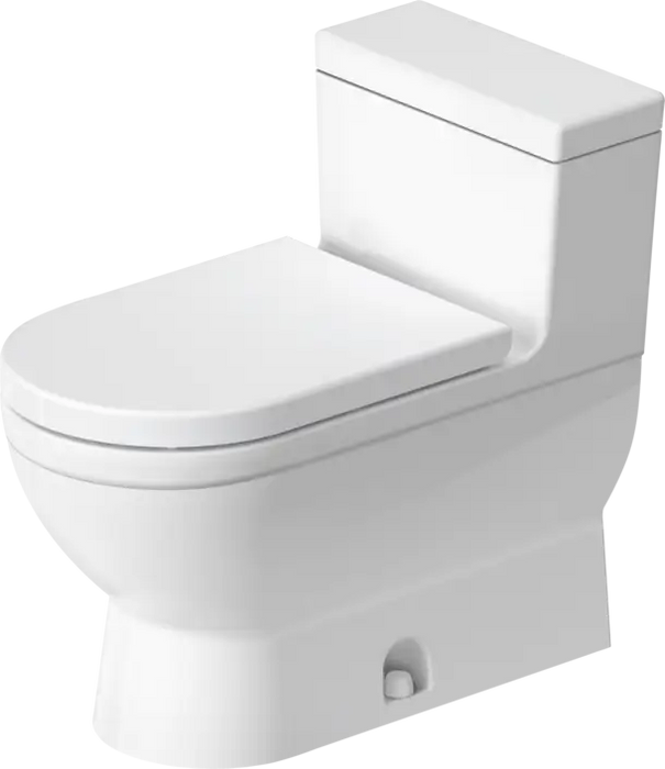 Duravit- Starck 3 One Piece Toilet Elongated  1.28/1.28 GPF, Trip lever placement: Right, White High Gloss
