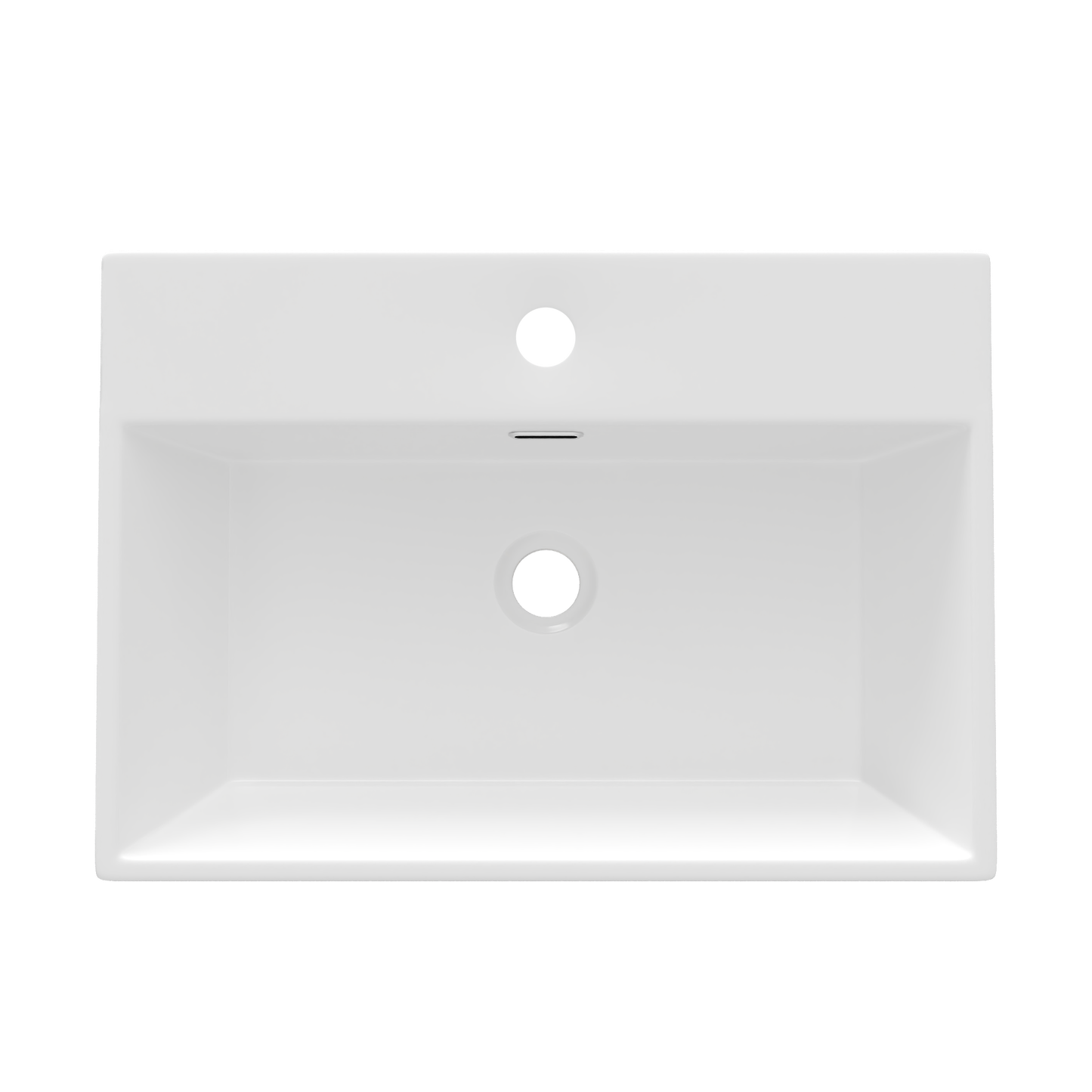 24" Rectangular Console Bathroom Sink, Single Faucet Hole