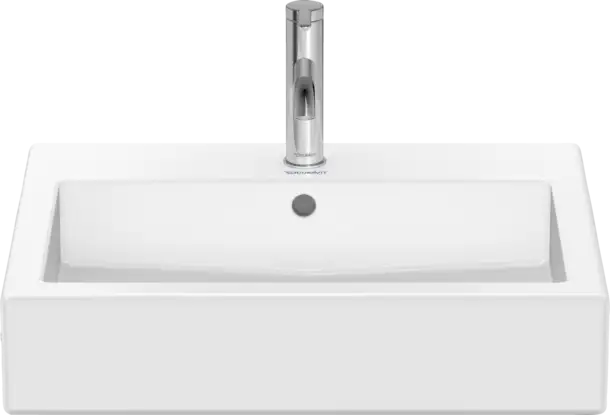 Vero Wall Mounted Sink  23 5/8 " x 18 1/2 ", with Overflow, 1 x Faucet hole, Ground, White High Gloss