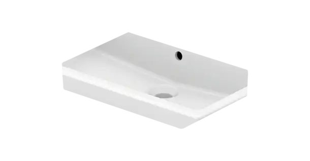 Vero Wall Mounted Sink  27 x 18 1/2 ", 3 x Faucet hole, Ground, White High Gloss