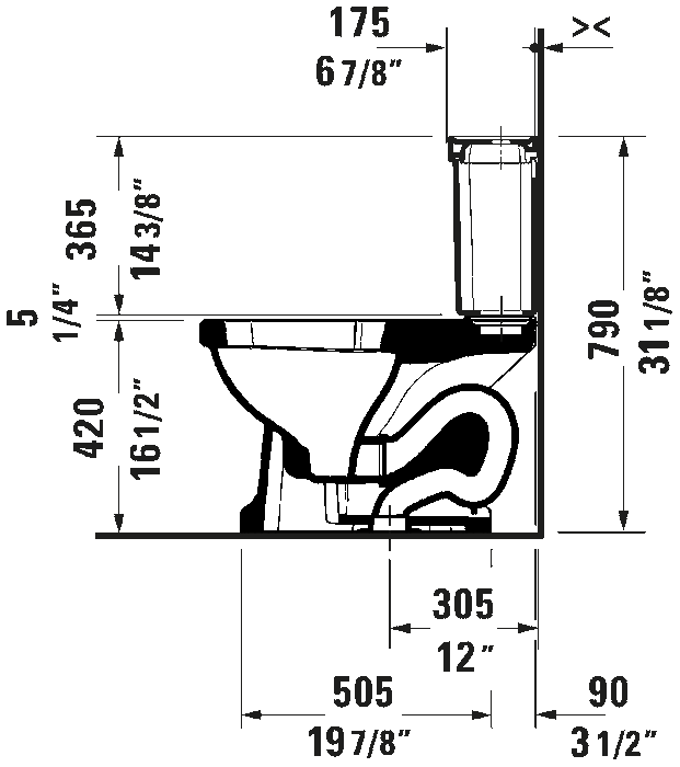 1930 Series Two Piece Toilet  1.28/1.28 GPF, DuraShield, Trip lever placement: Left, White High Gloss