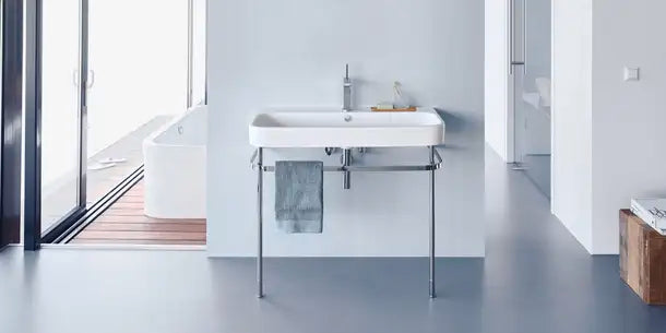 Happy D.2 Wall Mounted Sink  39 3/8 " x 19 7/8 ", with Overflow, 1 x Faucet hole, White High Gloss