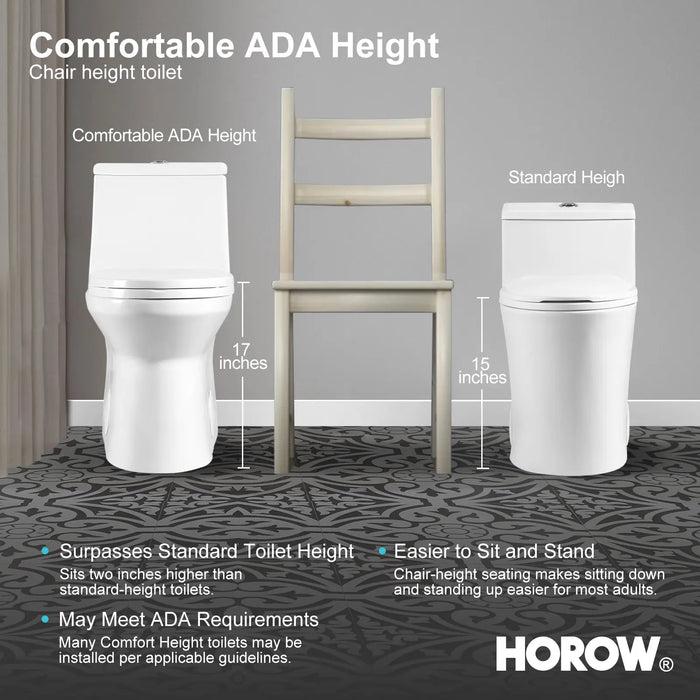 HOROW Best Floor Mounted Elongated Seat One Piece Toilet Model HWMT138