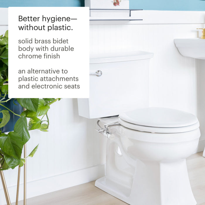 Brondell Side-Mounted Bidet Attachment with Adjustable Spray Wand, Dual Temperature