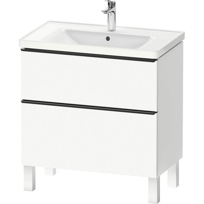 D-Neo Vanity cabinet with sink  Number of drawers: 2, with Overflow, White Matte
