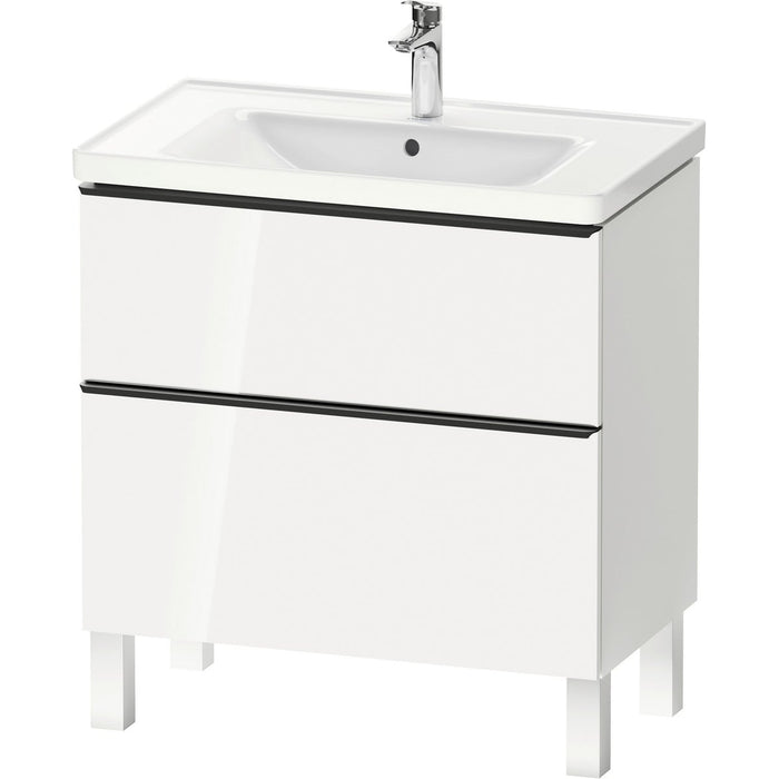 D-Neo Vanity cabinet with sink  Number of drawers: 2, with Overflow, White Matte