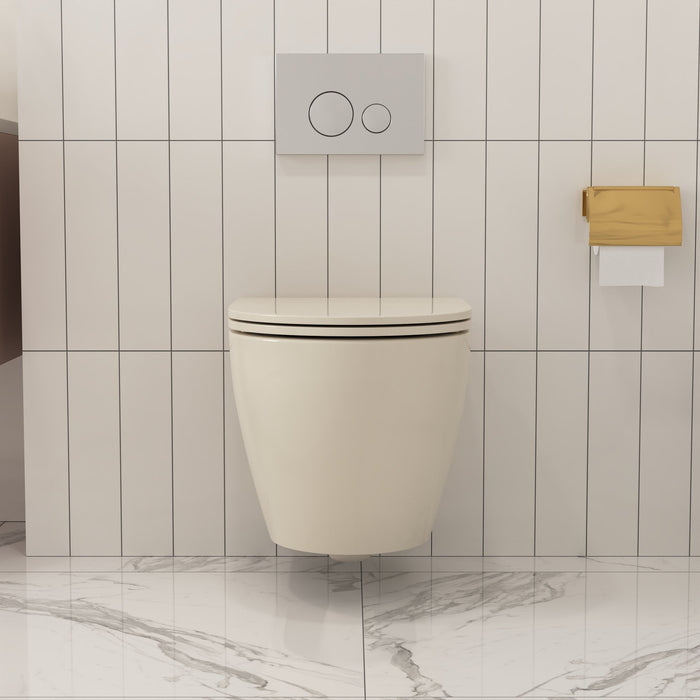 LIBERTY Wall-Hung Elongated Toilet, 1.1/1.6GPF Siphon Flushing with Multiple Colors