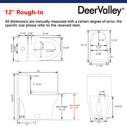 DeerValley DV-1F0073 – One-Piece Elongated Toilet