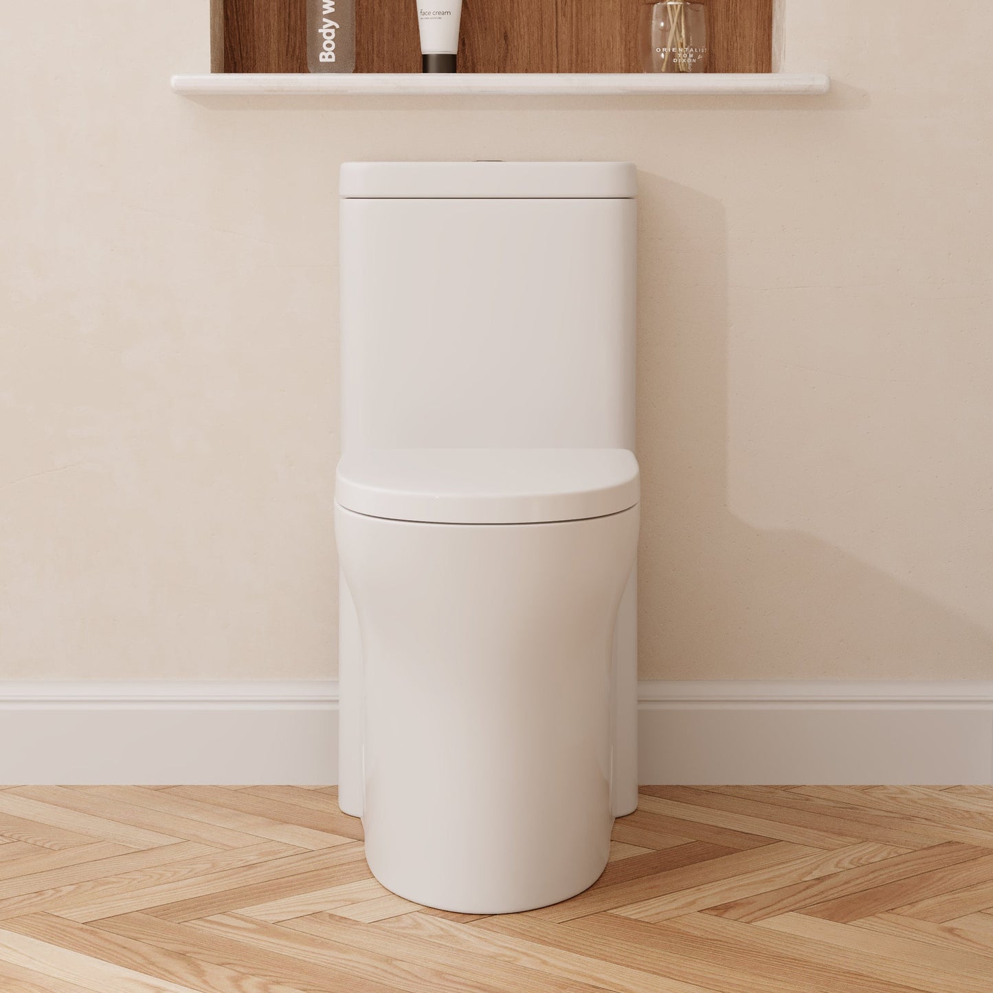 CONCORD One Piece Toilet, Dual Flush 1.1/1.6 GPF and MAP 600g, Standard White Toilet Bowl