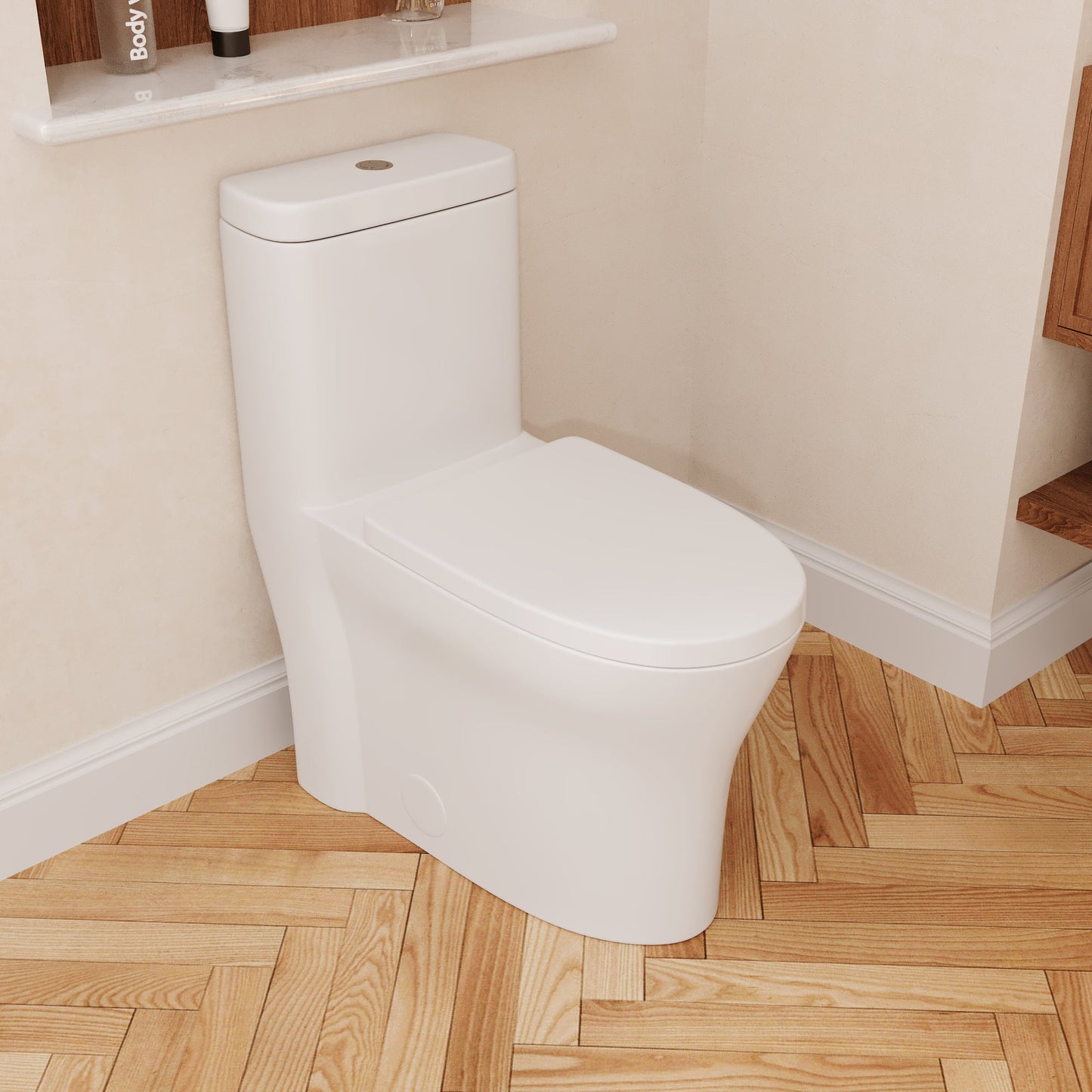 CONCORD One Piece Toilet, Dual Flush 1.1/1.6 GPF and MAP 600g, Standard White Toilet Bowl