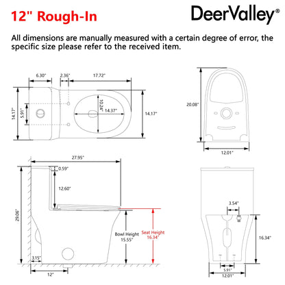 DeerValley DV-1F0248 – One-Piece Dual-Flush Elongated Toilet
